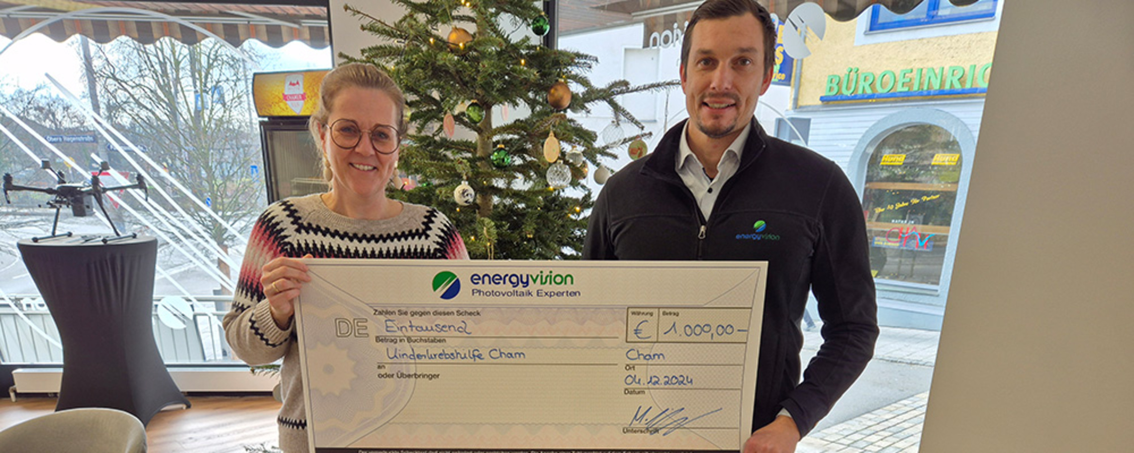 Spendenübergabe an die Kinderkrebshilfe Cham bei EnergyVision GmbH in Cham