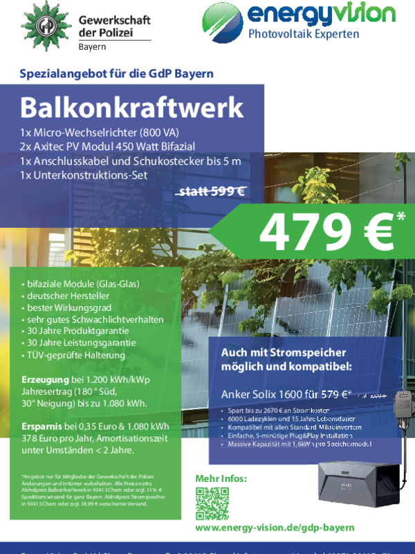 Angebots-Flyer bei EnergyVision GmbH in Cham
